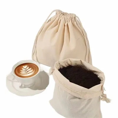 Sak koton drawstring ak logo